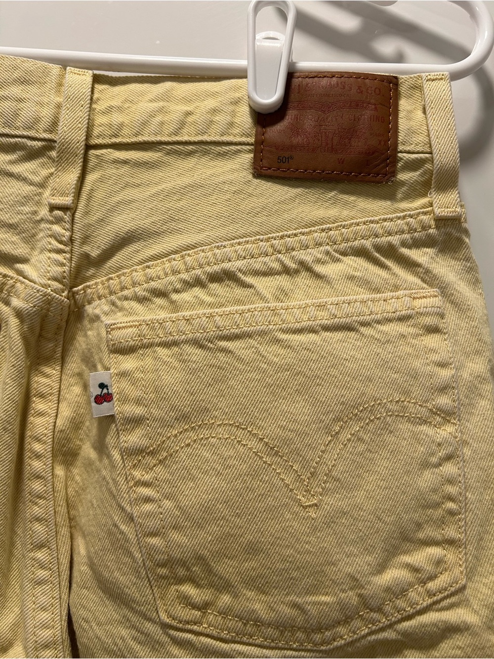 Levi's Yellow High-Rise Cutoff Denim Shorts